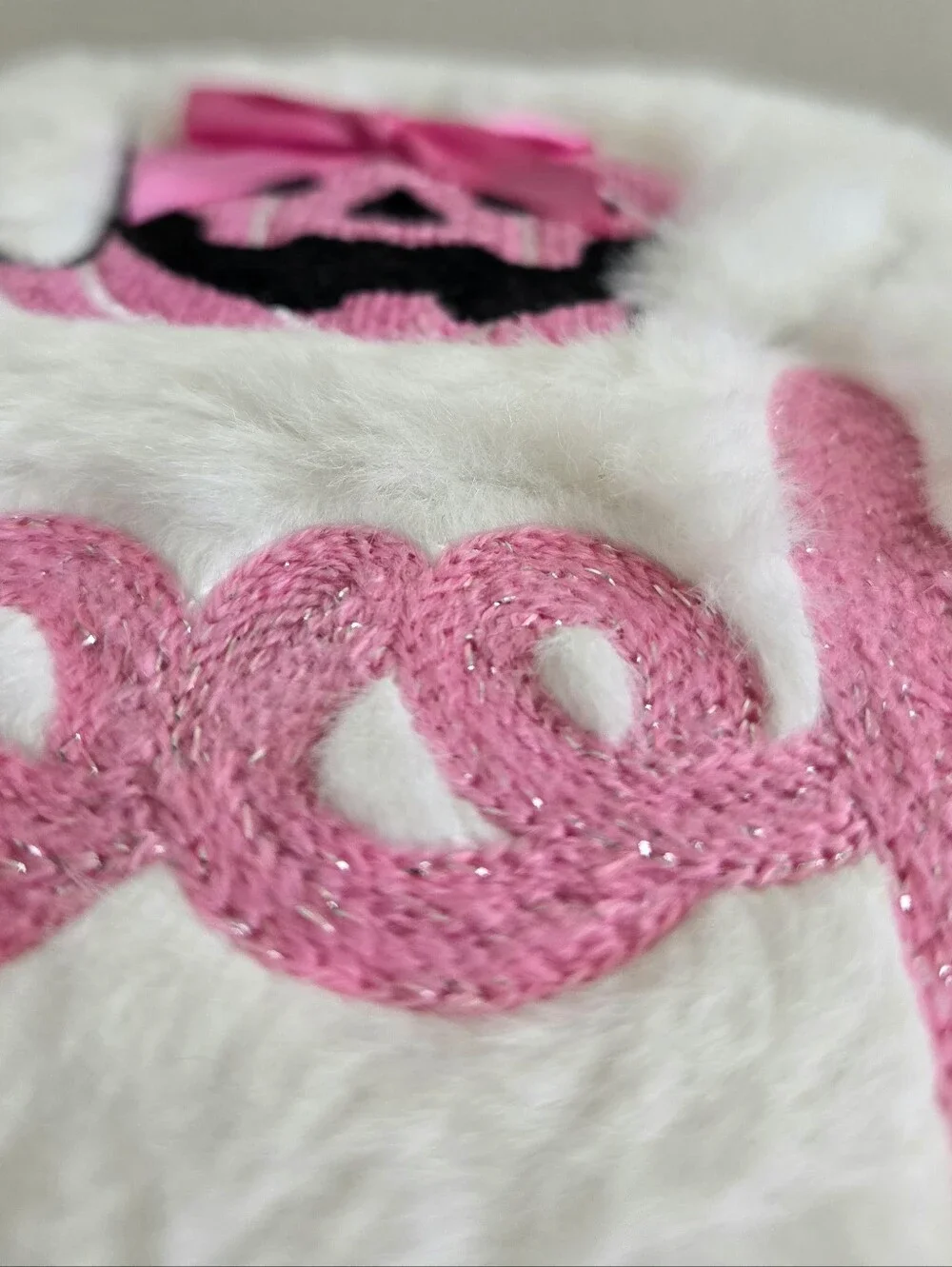 Halloween Decor Pillow SPOOKY Wizard Ghosts Pink Pom Pom Trim